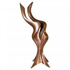 Bronze curvilinear abstract sculpture 